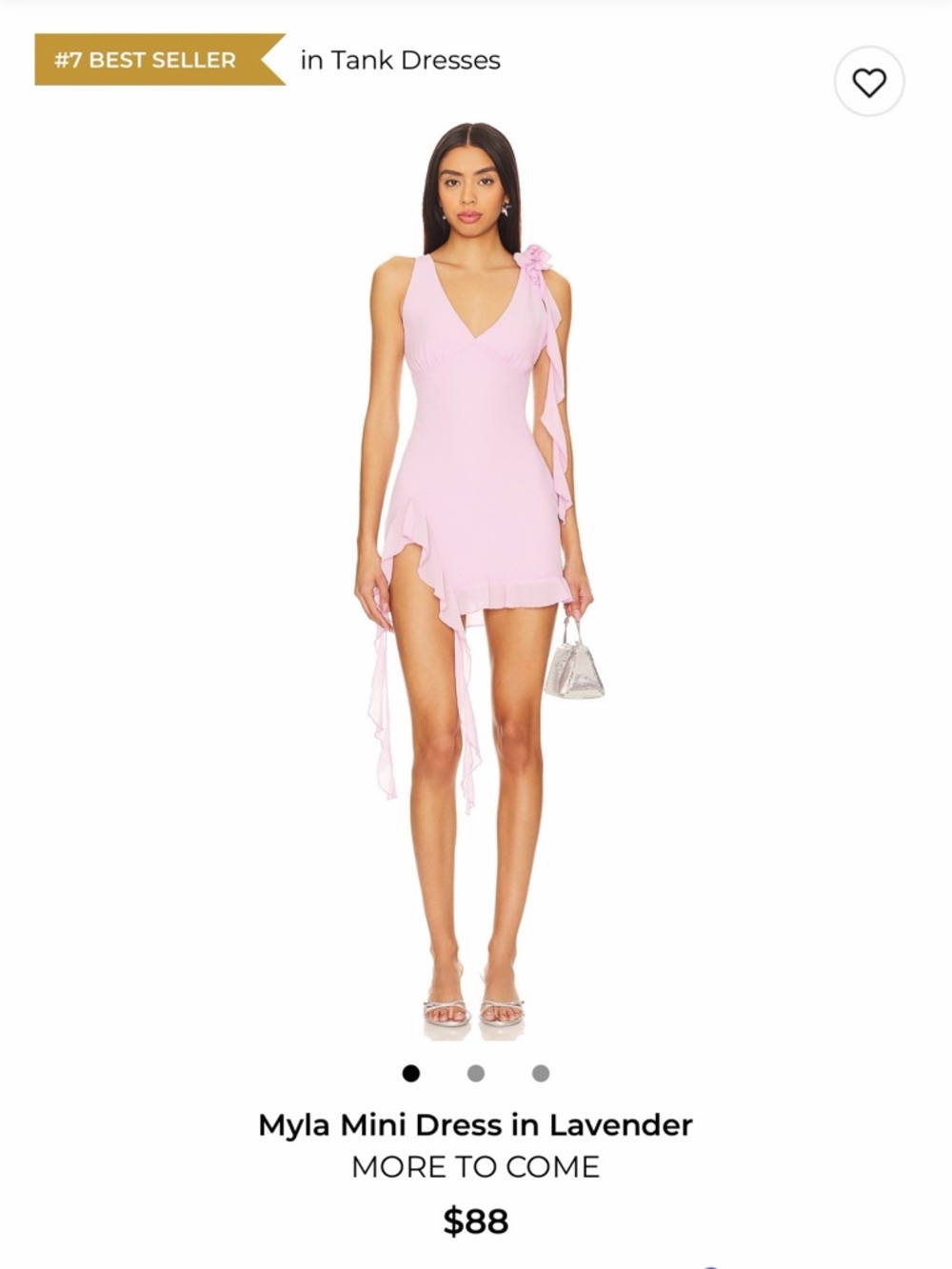 Lavender Mini Dress with Tie-Shoulder and Ruffle Hem